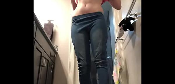  Young Blonde Slut strips naked and plays with herself in the bathroom! [ thespacebimbo ]
